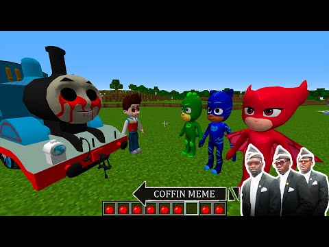 Pj Masks VS Thomas.EXE & Paw Patrol Ryder in Minecraft - Coffin Meme Lightning McQueen