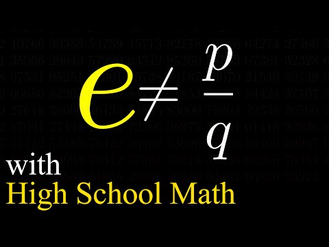 Prove e is Irrational with High School Math