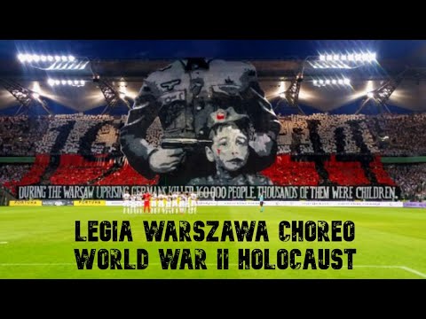 Legia Warszawa vs  FC Astana 02.08.2021 ultras choreo pyro world war II holocaust