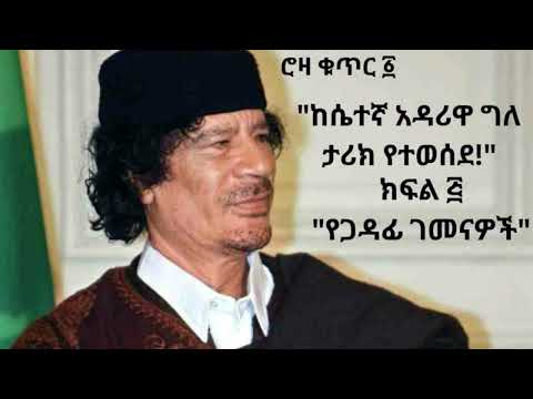 "ሮዛ ቁጥር ፩" ከሴተኛ አዳሪዋ ግለ ታሪክ የተወሰደ! |ክፍል ፭  "የጋዳፊ ገመናዎች"