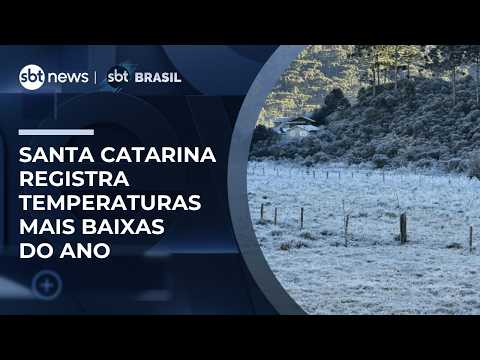 Santa Catarina registra temperaturas mais baixas do ano; mínima chega a 3º graus | #SBTBrasil