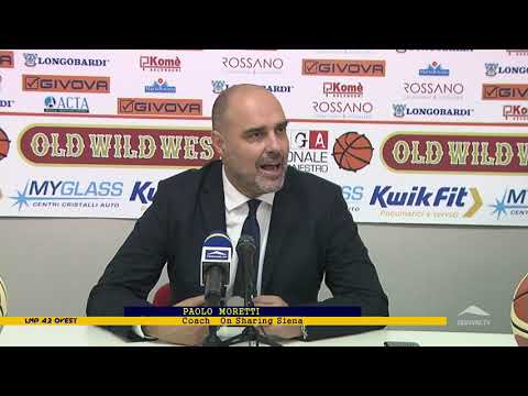 L N P Serie A2 Ovest Scafati Basket VS Siena Basket 85 - 73 sala stampa Coach Moretti e Lardo