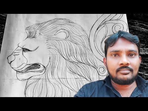 lion wood carving drawing vijay wood art ap