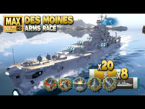 Cruiser Des Moines: 4,3k base xp game in Arms Race - World of Warships