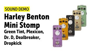 Video thumbnail for Harley Benton MiniStomp Green Tint, Plexicon, Dr. D, Dealbreaker, Dropkick - Sound Demo (no talking) by Guitar Bonedo