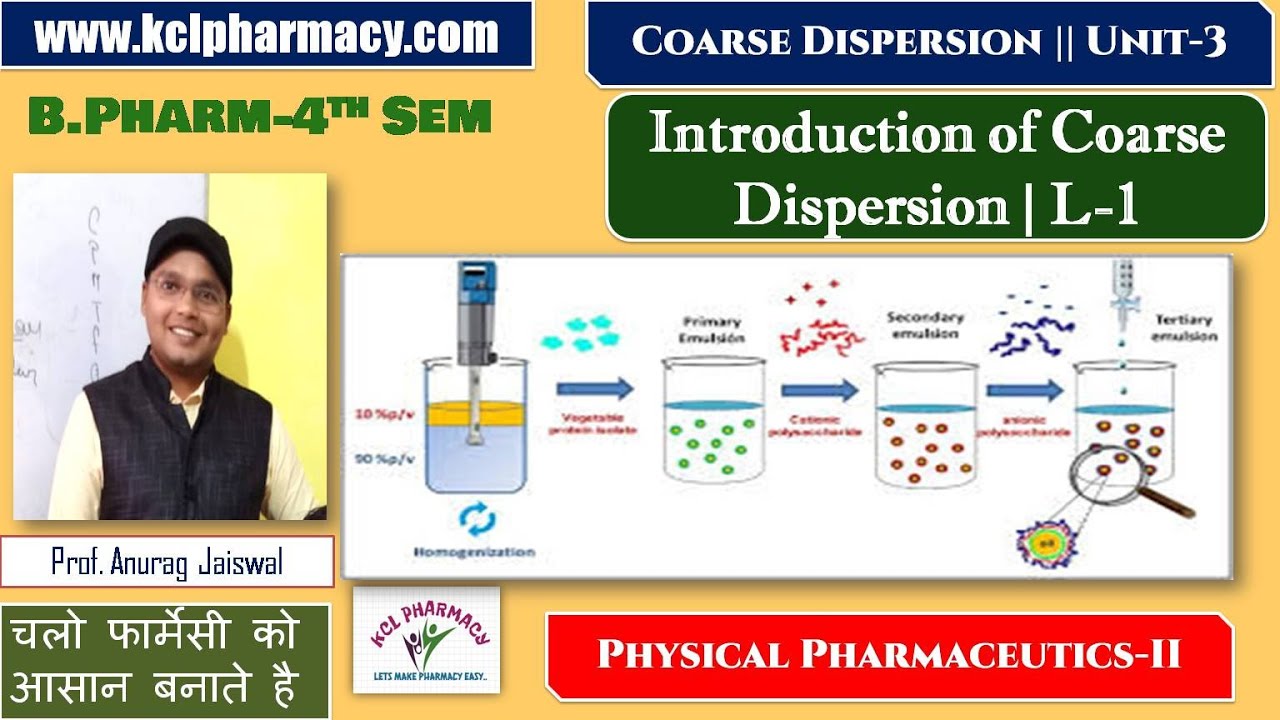 Introduction of Coarse Dispersion | L-1 Unit-3 || Physical Pharmaceutics-II