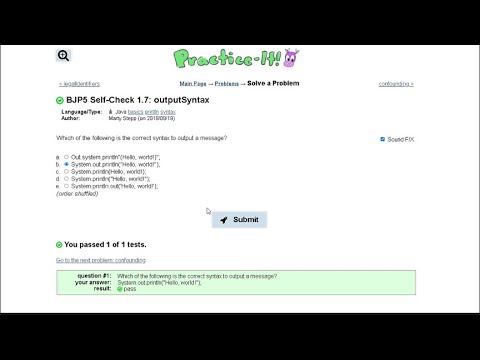 Java Practice It Introduction To Java Programming Self Check 1 7 Outputsyntax