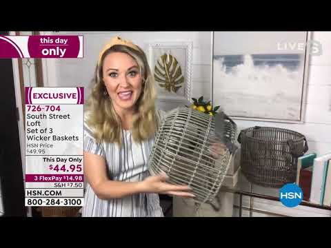 South Street Loft Set of 3 Wicker Baskets