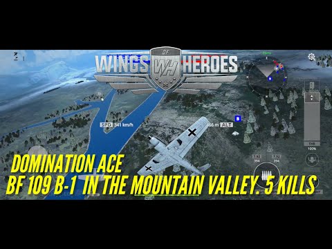 Bf 109 B-1 in the mountain valley. Domination ace gameplay. Wings of Heroes #woh #aircombat