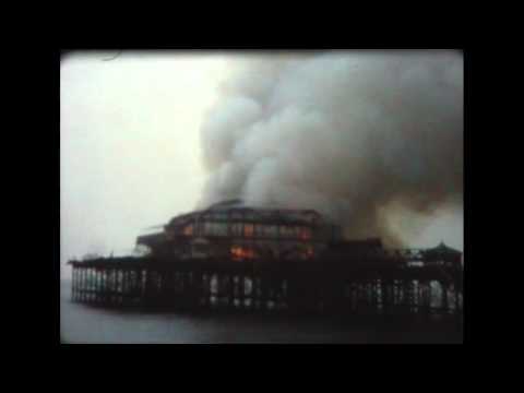 (SD) Brighton & Hove West Pier on Fire 2003 - filmed on old 16mm Bolex Camera