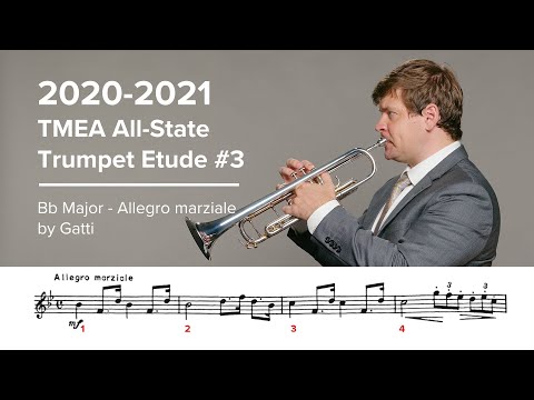 2020-2021 TMEA All State Trumpet Etude #3 - Bb Major Allegro marziale by Gatti
