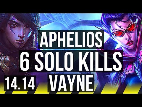 APHELIOS & Poppy vs VAYNE & Pyke (ADC) | 66% winrate, 6 solo kills, Godlike | EUW Master | 14.14