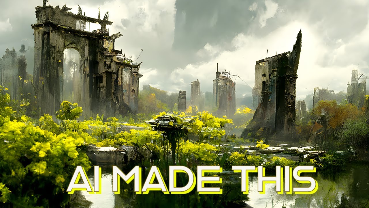 AI draws a Post Apocalyptic city. Disco Diffusion