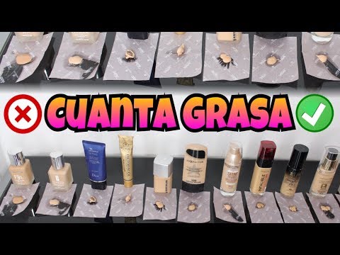 Descubre CUANTA GRASA o ACEITE tienen tus BASES DE MAQUILLAJE | NatyGloss