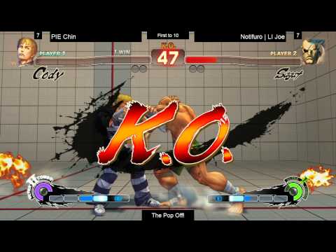 SSF4AE @ The Pop Off - PIE Chin (Cody) vs Notifuro LI Joe (Sagat) - FT10 $1000
