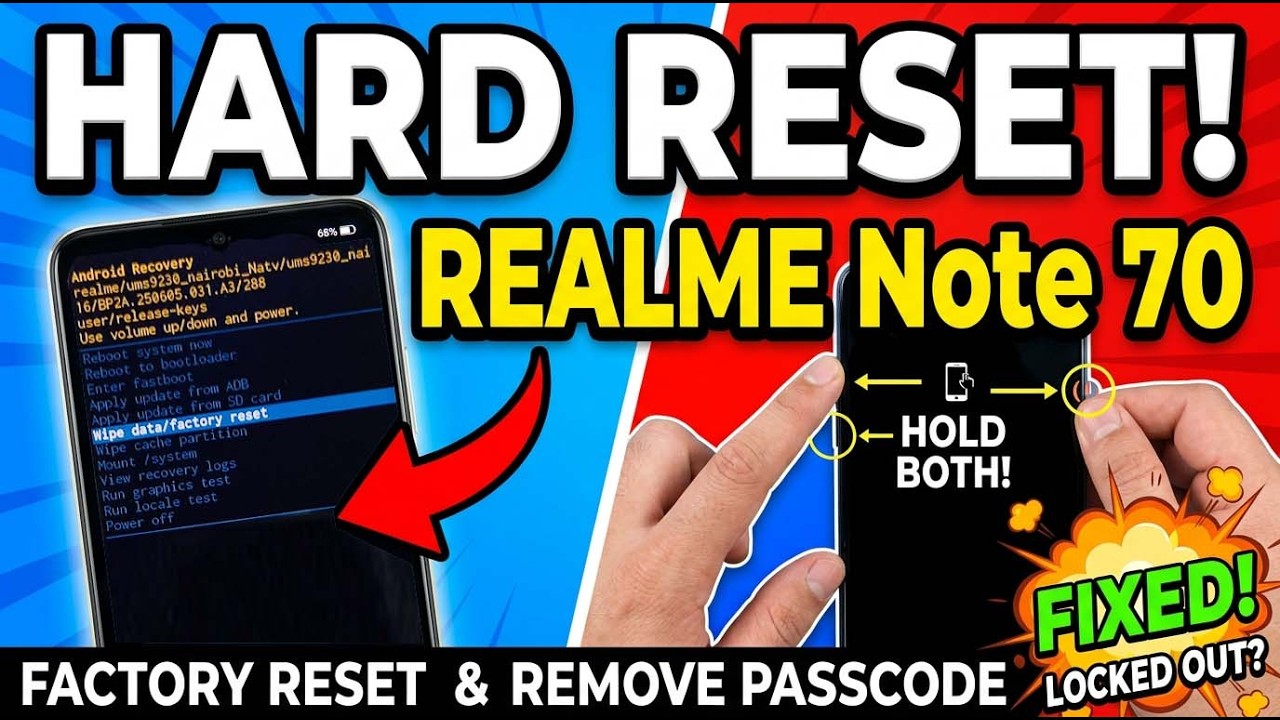 How to Hard Reset Realme Note 70 When Locked Out - 100% Working