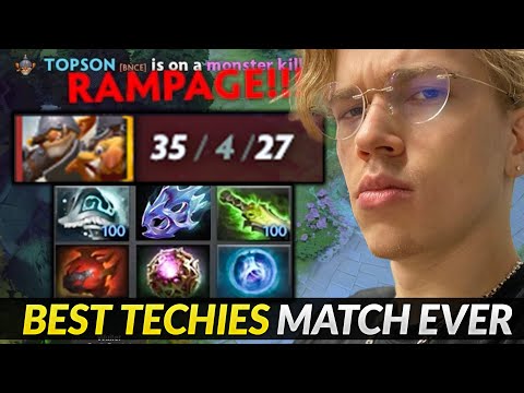 TOPSON Dota WTF - 35 kills RAMPAGE Techies Epic Comeback