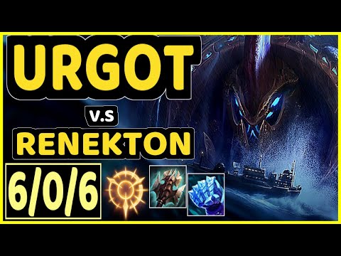 URGOT vs RENEKTON - 6/0/6 KDA TOP GAMEPLAY - NA Ranked DIAMOND