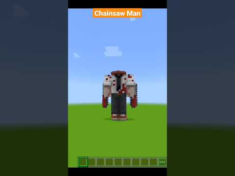 Building Chainsaw Man Statue Minecraft Timelapse #shorts #minecraft