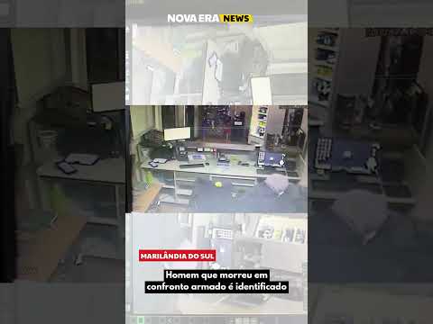 Câmeras registraram o momento exato da troca de tiros em Marilândia do Sul.