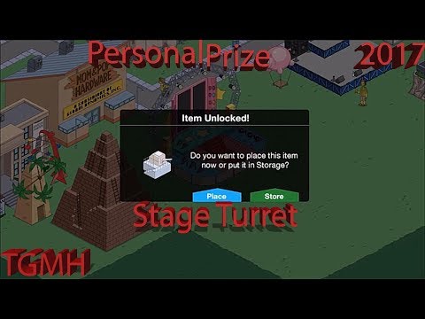 The Simpsons Tapped Out Stage Turret Personal Prize Homerpalooza Event 2017