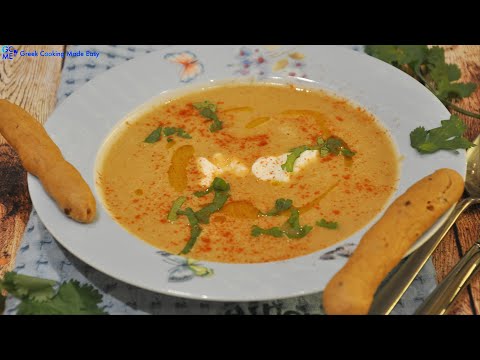 , title : 'Spicy, Velvety Red Lentil Soup by Melissa - Πικάντικη Σούπα Βελουτέ με Κόκκινη Φακή της Μελίσας'