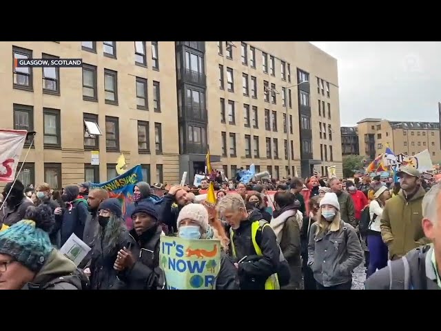 ‘Activists assemble’: Glasgow march spotlights vulnerable countries’ call for climate justice