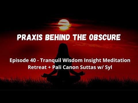 Praxis Behind The Obscure: Tranquil Wisdom Insight Meditation Retreat + Pali Canon Suttas w/ Syl