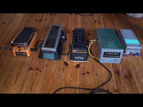 5 vintage wah pedals compared - Colorsound - Vox - Maestro - Ibanez WH10 - super quick rough demo