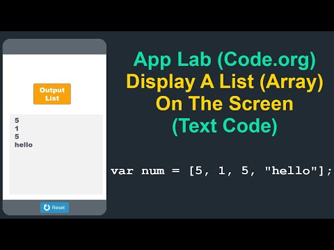 Display A List (Array) On The Screen - Text Code - Code.org (App Lab)