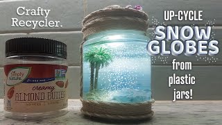 DIY Snow Globe/ upcycled plastic/ beach scene