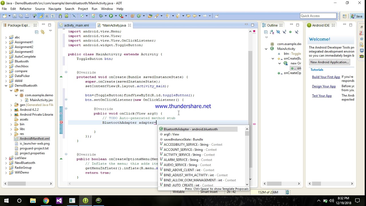 Create Bluetooth Application In Android using Eclipse & Android Studio