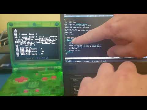 Forth GBA hacking: register defs, shadow sprites, key presses, game loop