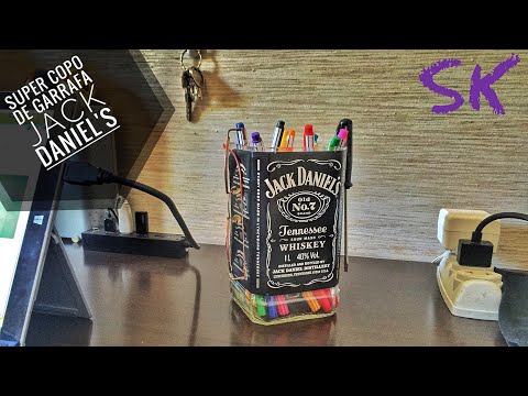 Copo de garrafa Jack Daniel's | Faça você mesmo - DIY | Como cortar e lixar garrafas de Jack Daniels