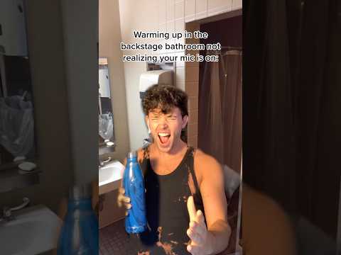 warming up backstage but your mic is on 😳 #backstage #theatre #broadway #actor