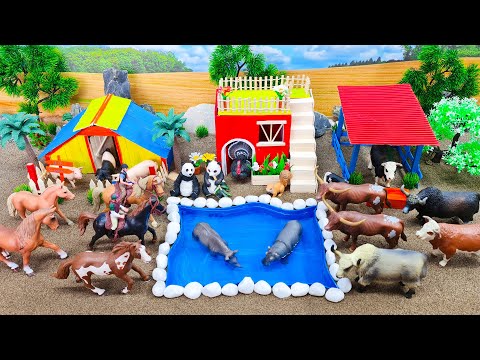 Top creative diy miniature Cattle Farm Diorama - Barnyard for Cow, Horse, Pig and Animal Figurines