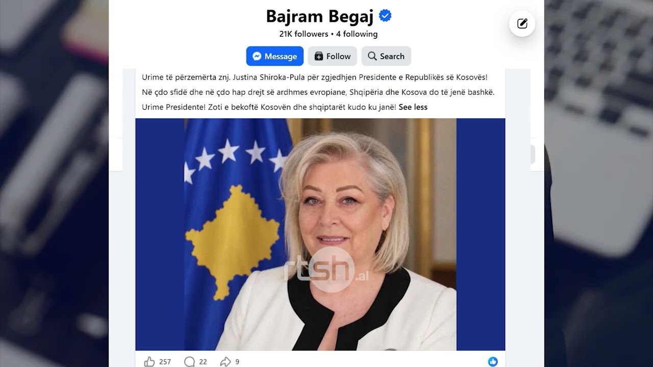 Rama uron Presidenten e re të Kosovës: Zgjedhja e saj një fazë sfiduese për Kosovën dhe gjithë rajonin