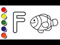 F For Fish Abc Song A Z Alphabet Draw A Fish For Kids Kidscolorista