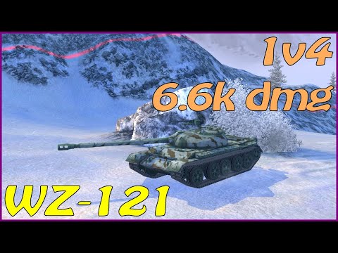 WOT Blitz 1v4 / WZ-121 / 5 frags / 6.6k dmg