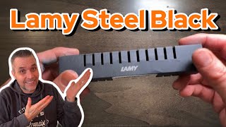 Check out the NEW Lamy Safari “STEEL BLACK” edition with a medium nib! Unboxed and writing sample.