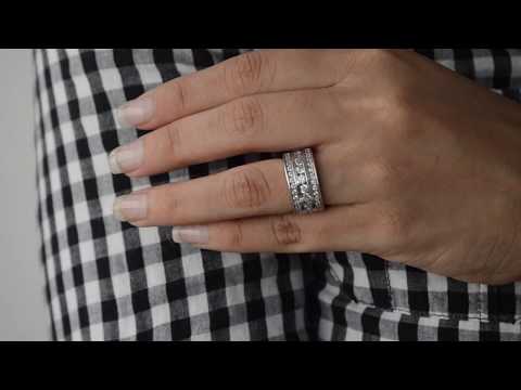 2 Ct. Three Row Channel Set Anniversary Ring - TwoBirch TB-WR-0075-WG-P