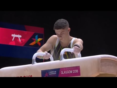 Pommel Horse D-Score Rhys MCCLENAGHAN (IRL, 1st, 15.300) - 2018 European Champ. Glasgow - 8-12-2018