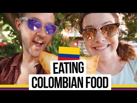 EATING COLOMBIAN FOOD in Cartagena.