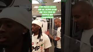 Tony Parker shows AMP his trophy room #amp #shorts #tonyparker #nba