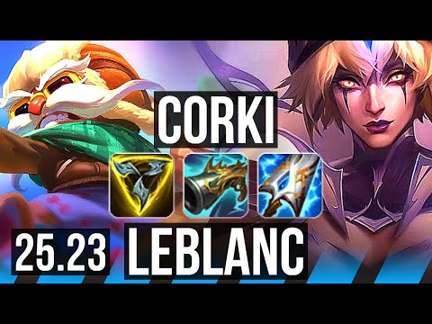 CORKI vs LEBLANC (MID) | Quadra, 9 solo kills, 49k DMG, Legendary, 26/4/5 | EUW Master | 25.23