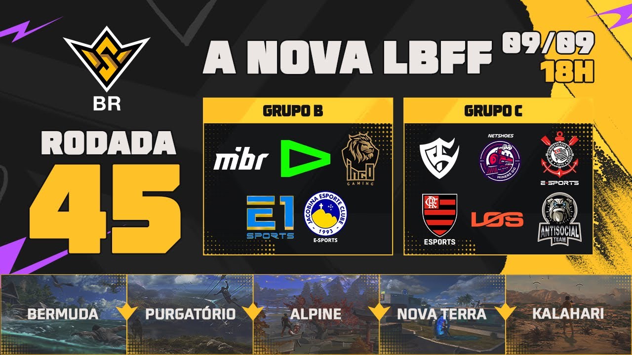 A NOVA LBFF🚨FFWS BR 🏆RODADA 45 - GRUPOS B e C | LBFF 🚨 #FREEFIRE