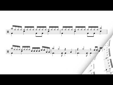 Single-handed 16th groove - INTERACTIVE Sight Reading Practice for Drums - PLAY ALONG EXERCISE