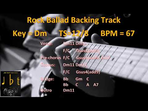 Rock Ballad Backing Track in D Minor ( 67 bpm )