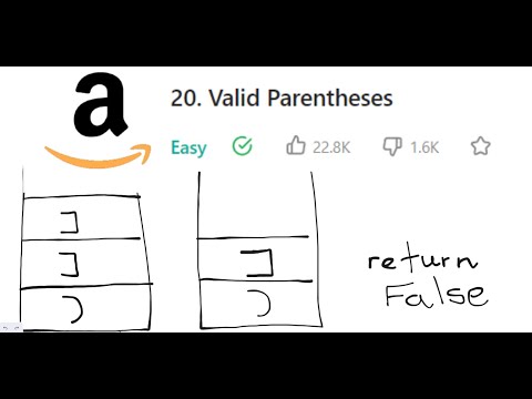 Amazon Interview Question Valid Parentheses Leetcode 20 Python