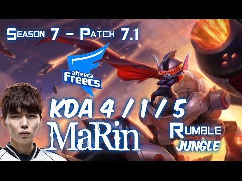 AFs MaRin RUMBLE Jungle - Victory in 13 minutes! - Patch 7.1 KR Ranked